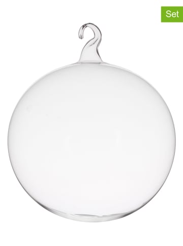 Krebs Glas Lauscha Kerstballen wit - 4 stuks - Ø 10 cm
