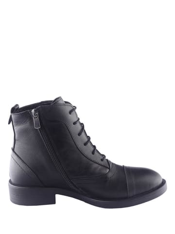 D.Moro Skórzane trzewiki w kolorze czarnym