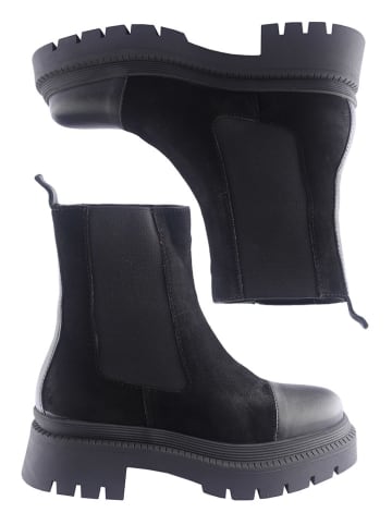 D.Moro Leder-Chelsea-Boots in Schwarz