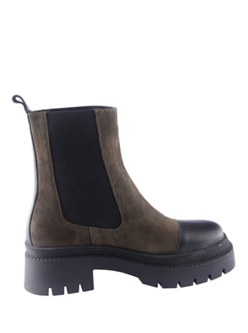 D.Moro Skórzane sztyblety w kolorze khaki-czarnym