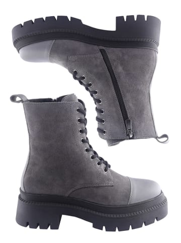 D.Moro Leren veterschoenen grijs