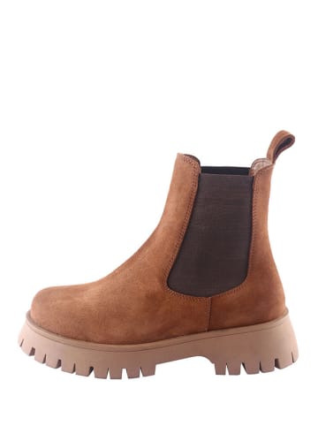 D.Moro Skórzane sztyblety w kolorze jasnobrązowym