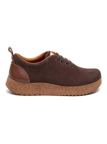Comfortfusse Leren sneakers bruin