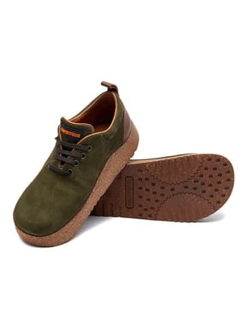 Comfortfusse Skórzane sneakersy w kolorze khaki