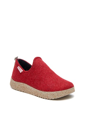 Comfortfusse Woll-Slipper in  Rot
