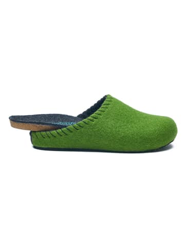 Comfortfusse Wollen pantoffels groen