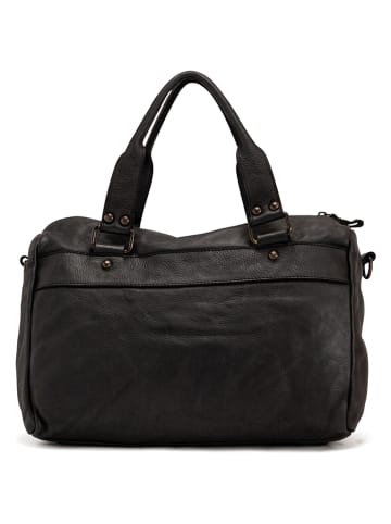 Melina C Leder-Henkeltasche "Asiago" in Schwarz - (B)38 x (H)30 x (T)13 cm