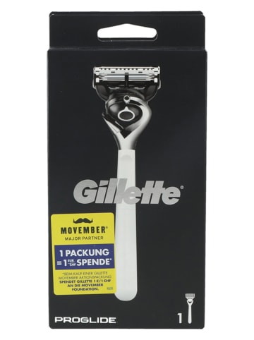Gillette 2-delige scheerset "ProGlide Monochrome" wit/zilverkleurig