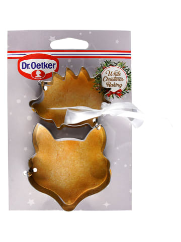 Dr. Oetker 2-delige set: roestvrijstalen bakvormpjes "Egel & Vos" - 2x 2 stuks
