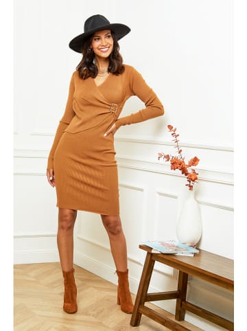 Soft Cashmere Sukienka w kolorze jasnobrązowym