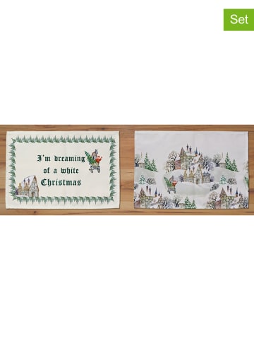 Tierra Bella 2-delige set: placemats "White Christmas" meerkleurig - (L)45 x (B)30 cm