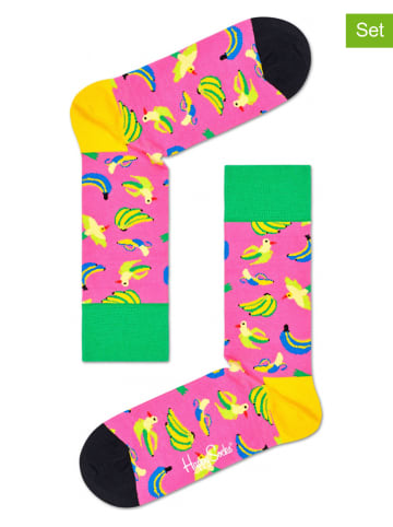 Happy Socks 2-delige set: sokken "Banana Bird" meerkleurig/roze