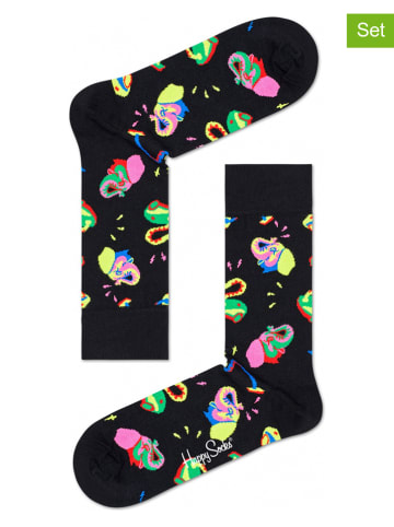 Happy Socks 2-delige set: sokken "Clean Elephant" zwart/meerkleurig