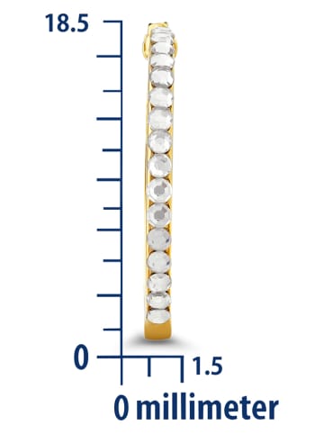 Revoni Gouden creolen met Swarovski-kristallen