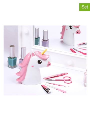 Thumbs Up 6-delige nagelverzorgingsset "Unicorn Vanity Tool" lichtroze/wit