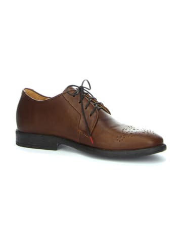 Think! Leder-Schnürschuhe "Civita" in Hellbraun