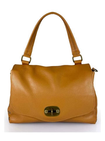 Mila Blu Leren handtas "Nespolo" bruin - (B)29 x (H)22 x (D)8 cm