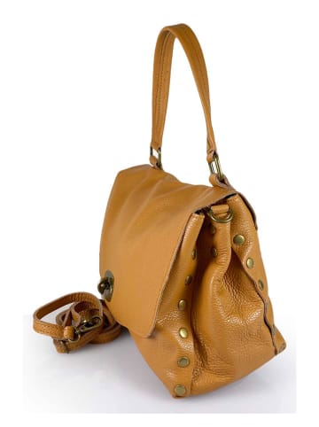 Mila Blu Leren handtas "Nespolo" bruin - (B)29 x (H)22 x (D)8 cm