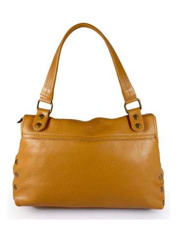 Mila Blu Leren handtas "Nespolo" bruin - (B)29 x (H)22 x (D)8 cm