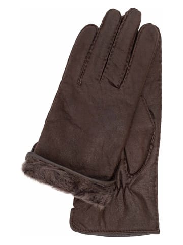 Gretchen Leder-Handschuhe "Sila" in Dunkelbraun