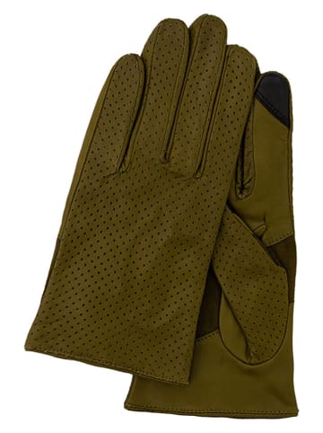 Gretchen Leder-Handschuhe "Meva" in Oliv