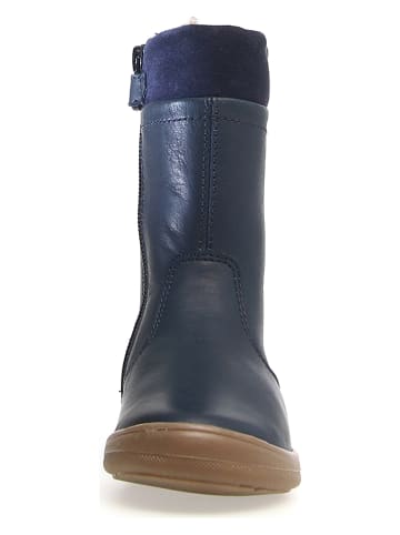 Naturino Skórzane kozaki zimowe "Sosa" w kolorze granatowym