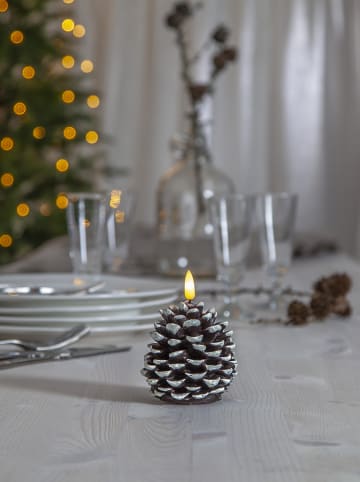 STAR Trading Świeca LED  "Cone" w kolorze brązowym - wys. 10,5  Ø 8 cm