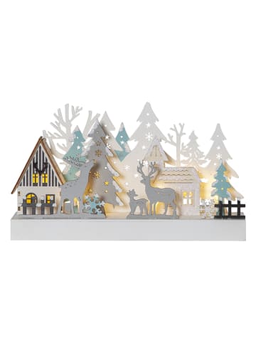 STAR Trading LED-Fensterleuchte "Reinbek" in Weiß - (B)30 x (H)18 x (T)8 cm