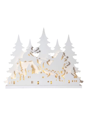 STAR Trading LED-Fensterleuchte "Grandy" in Weiß - (B)80 x (H)60 x (T)11 cm