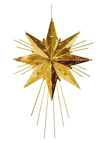 STAR Trading Hanglamp "Mini Luxe" goudkleurig - (B)25 x (H)36 x (D)6 cm