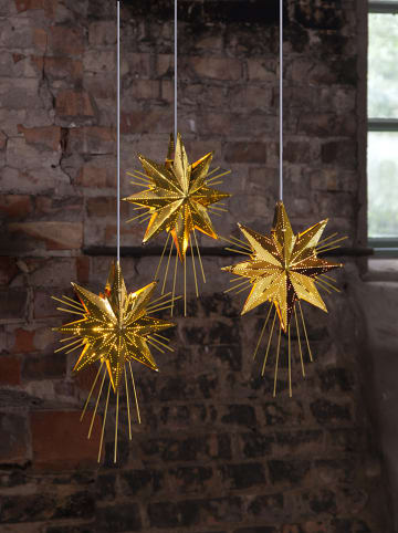 STAR Trading Hanglamp "Mini Luxe" goudkleurig - (B)25 x (H)36 x (D)6 cm