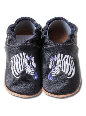 Hobea Skórzane buty "Zebra" w kolorze czarnym do raczkowania