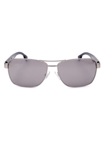 Hugo Boss Herren-Sonnenbrille in Silber-Schwarz/ Grau