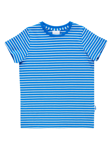 finkid Shirt "Supi" in Blau/ Weiß