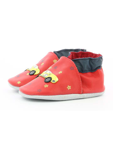 Robeez Leder-Krabbelschuhe "Little Vroum" in Rot