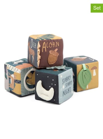Sebra 4-delige set: motoriekkubussen - (L)9 x (B)9 x (H)9 cm - vanaf de geboorte
