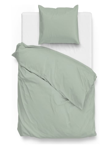 Zo!Home Mako-satijnen beddengoedset "Satinado" groen