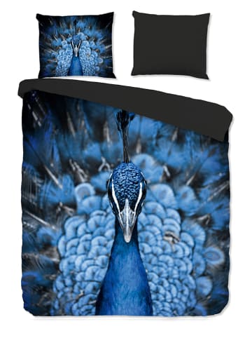 Pure Mikrofaser-Bettwäsche-Set "Proud" in Blau/ Schwarz