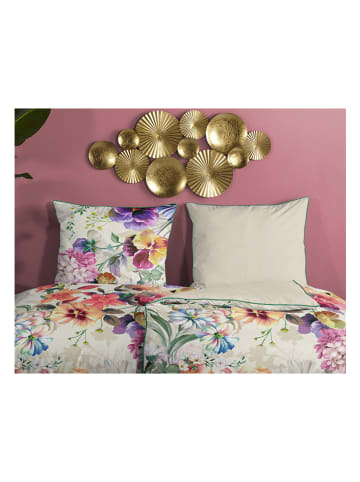 Descanso Satin-Bettwäsche-Set "Novara" in Beige/ Bunt