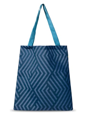 Descanso Shopper bag "Parma" w kolorze granatowym ze wzorem - 40 x 45 cm