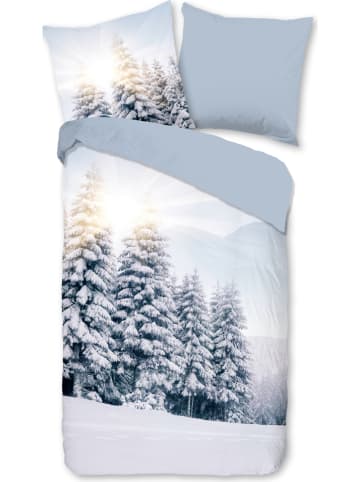 Pure Microvezel beddengoedset "Winter View" lichtblauw/grijs