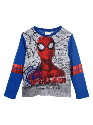 Spiderman Longsleeve "Spider-Man" in Blau/ Grau