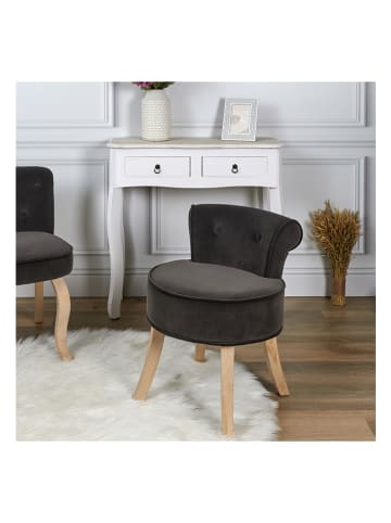 Rétro Chic Hocker "Eleonor" in Anthrazit - (B)49 x (H)58 x (T)47 cm