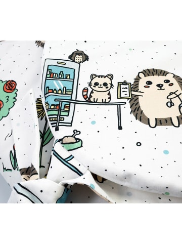 Lullalove Rożek niemowlęcy "Hedgehogs professions" w kolorze białym