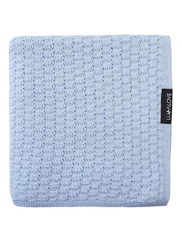 Lullalove Wollen deken lichtblauw - (L)90 x (B)100 cm