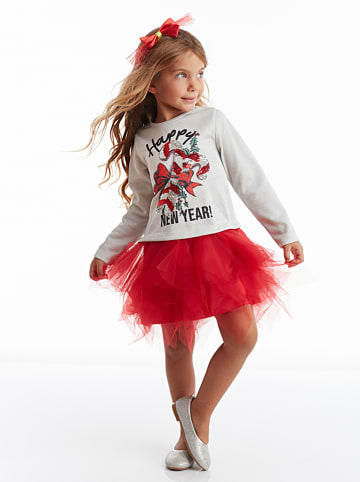 Deno Kids Kleid "New Year Candy" in Weiß/ Rot