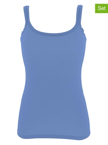 COTONELLA 2er-Set: Hemdchen in Blau