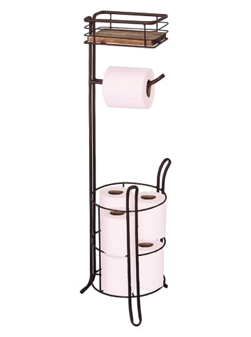 Anticline Toilettenrollenhalter in Schwarz/ Hellbraun - (B)22 x (H)70 x (T)17 cm