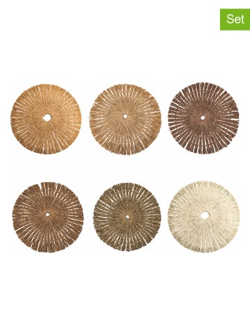 Villa d´Este 6er-Set: Tischsets "Chocolate" in Braun/ Hellbraun/ Beige - Ø 38 cm