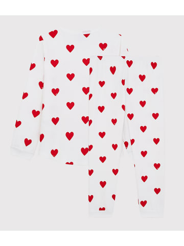 PETIT BATEAU Pyjama wit/rood